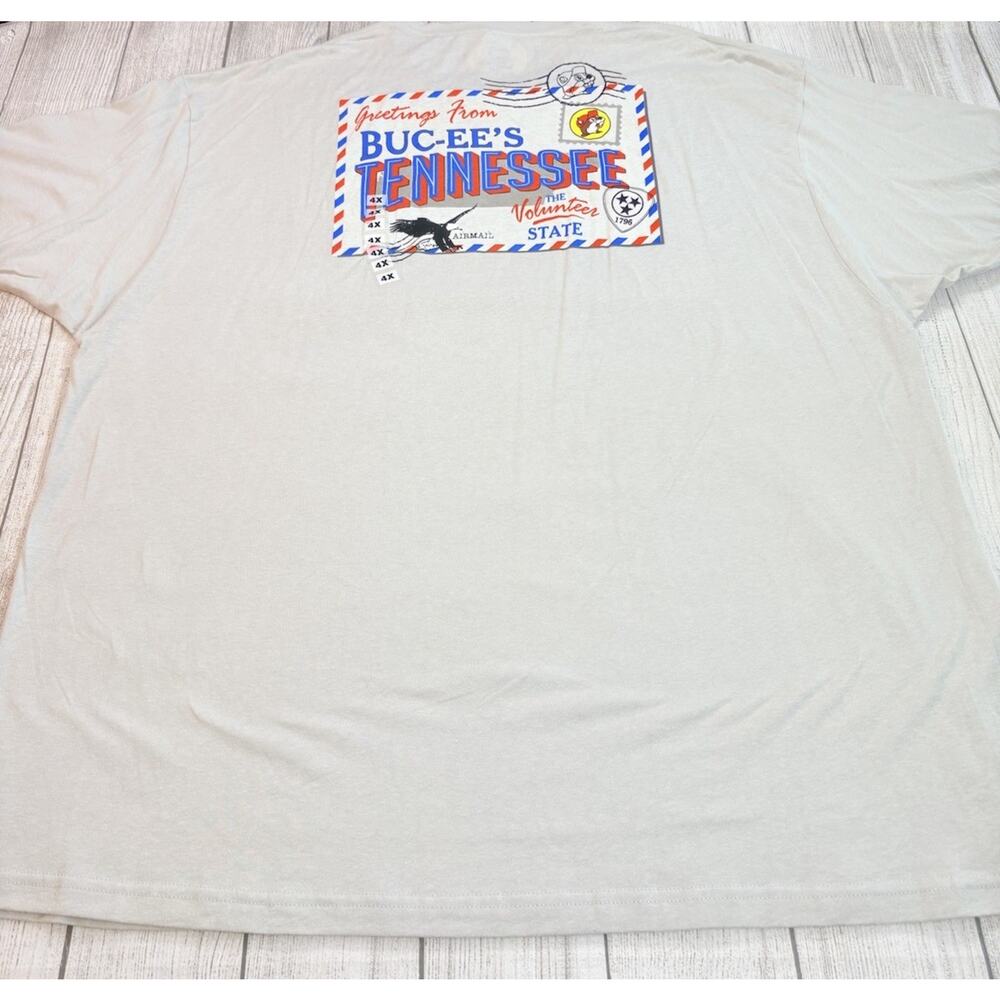 Buc-ee’s Greetings from Tennessee Postcard T-Shirt Gray Size 4X - Picture 8 of 8